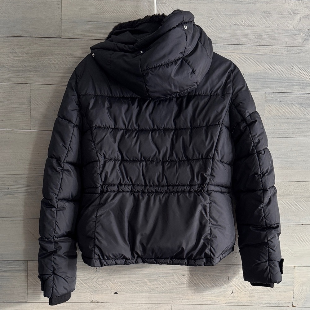 Zara Black Hooded Puffer Jacket - Picture 8 of 11